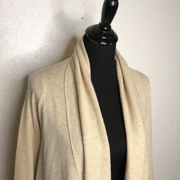Vince cream open draped front wool cashmere cardigan size Extra Small XS - Picture 2 of 16